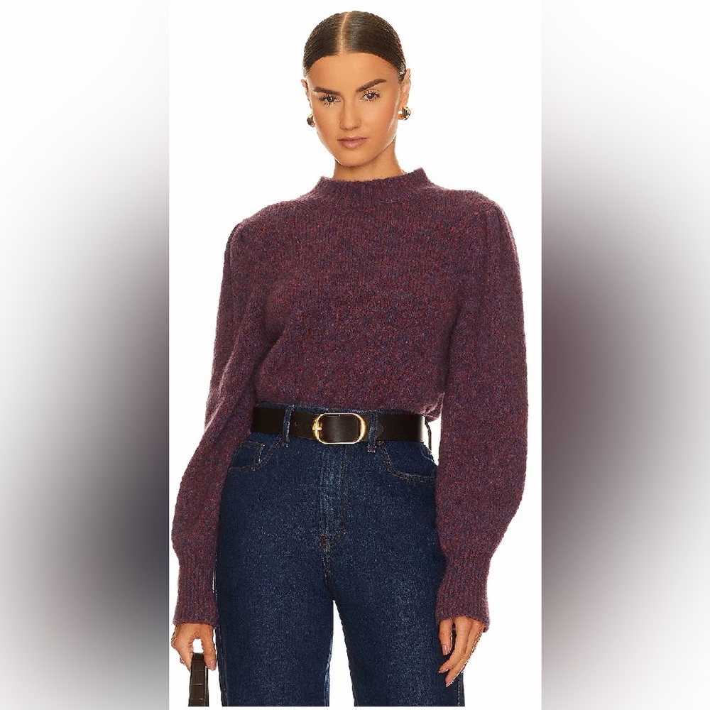 Veronica Beard Violet Knit Mock Neck Sweater